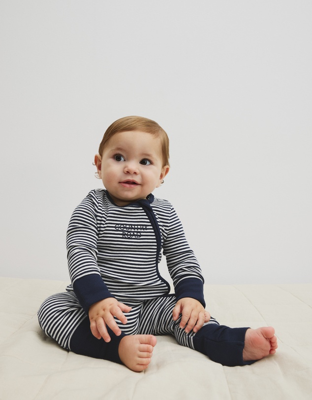 Country Road - Organically Grown Cotton Stripe Rib Jumpsuit