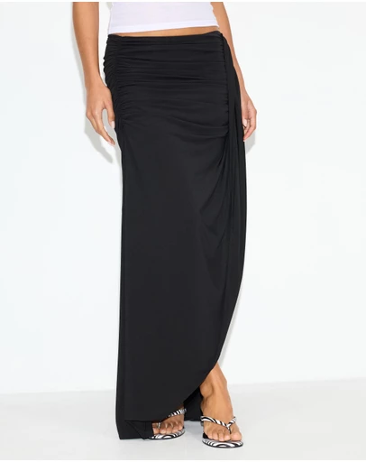 Dazie - Hannah Draped Jersey Maxi Skirt