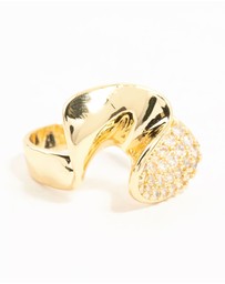 Lovisa - Gold Plated Cubic Zirconia Twisted Ring