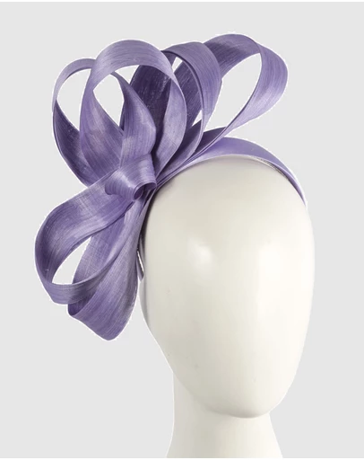 Fillies Collection - Lilac Silk Abaca Loops Racing Fascinator