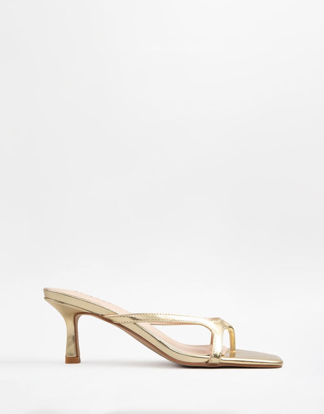 RAID - Briar kitten heeled mules in Gold