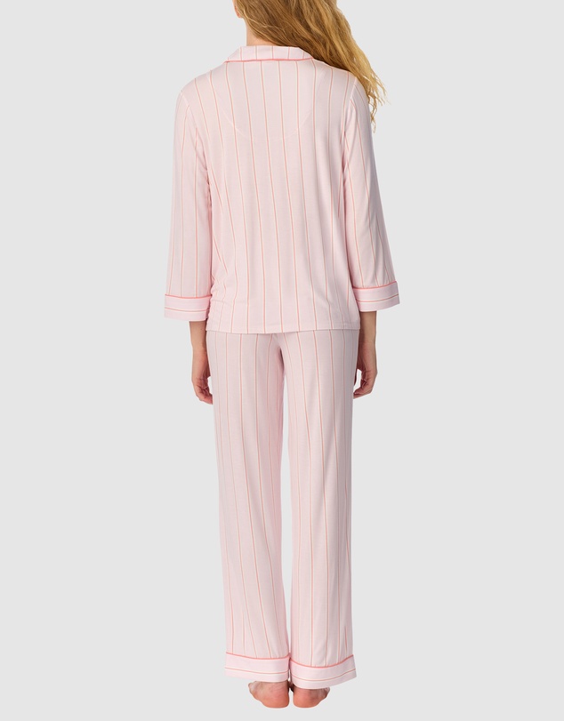 Kate Spade - Printed Modal Jersey Button Up 3/4 Sleeve Long Pyjama Set