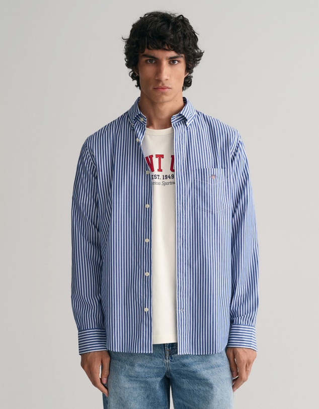Gant - Regular Fit Striped Poplin Shirt
