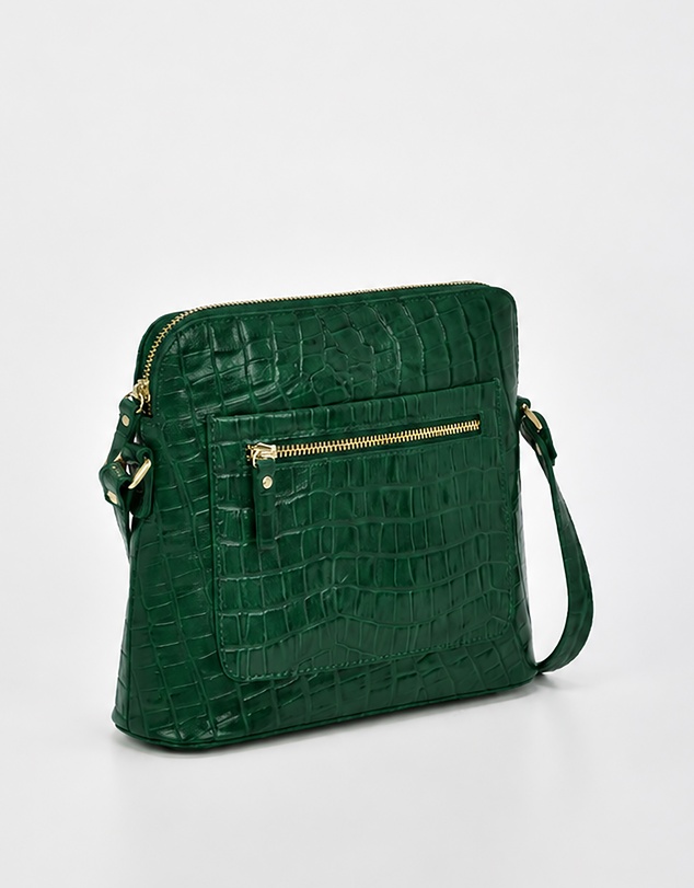 Cobb & Co - Kingsley Croc Leather RFID Safe Crossbody
