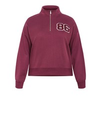 City Chic - Bliss Half Zip Sweatshirt
