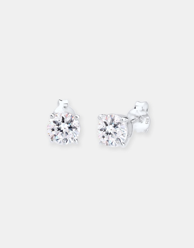Elli Jewelry - Earrings Classic Crystal 925 Sterling Silver