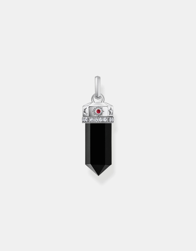 THOMAS SABO - Silver Pendant with Onyx in Hexagon-Shape and Stones