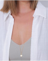 Elli Jewelry - Necklace Pendant Baroque Balls with Freshwater Cultured Pearl in 925 Sterling Silver Gold Plated