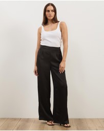 Atmos&Here - Nora Satin Wide Leg Pants