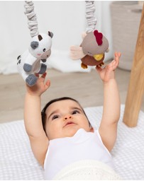 Living Textiles - 2pk Stroller Toy - Cow & Chicken