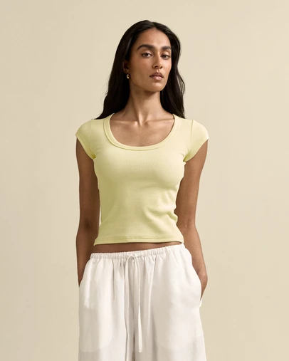 MVN - Ribbed Scoop Neck Top