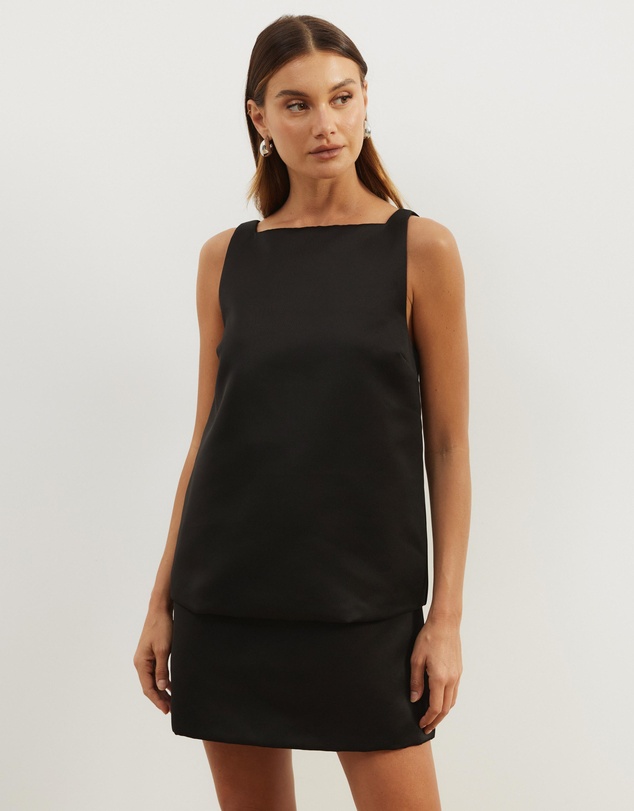 Atmos&Here - Daisy Layered Satin Mini Dress