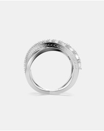 Swarovski - Hyperbola Ring, Mixed Cuts, White, Silver-Tone Finish