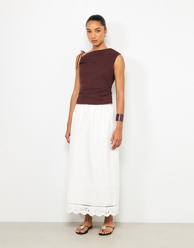AERE - Bonnie Lace Trim Maxi Skirt