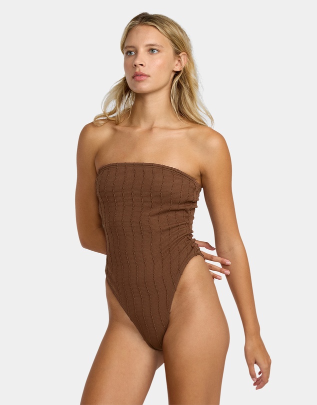 RVCA - Womens Chevy Grooves Bandeau One Piece Swimsuit