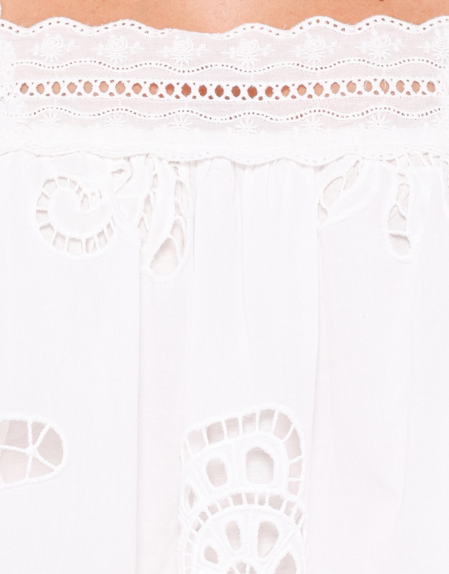 Petal & Pup - Aideen Eyelet Top - White Shell