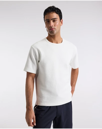 Calibre - Loose Fit Crinkle T-shirt Ivory