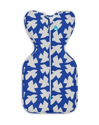 Love to Dream - Swaddle Up 1.0 TOG Stretch Cotton Paperbirds in Cobalt