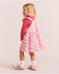 Huxbaby - Hearts and Bows Frill Overalls - Babies-Kids