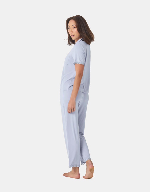 Gingerlilly - Dianne Bamboo Long PJ set with Lace