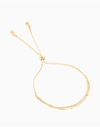 Lovisa - Gold Plated Cubic Zirconia Layered Toggle Bracelet