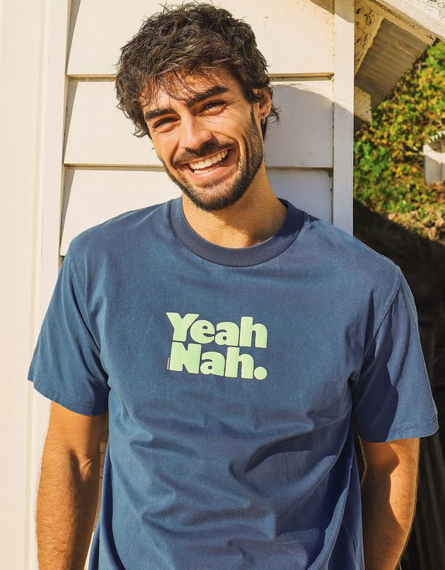 Skwosh - Yeah Nah Men's Slang Tee in Navy