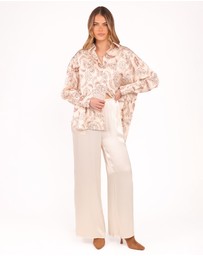 Petal & Pup - Valia Wide Leg Pant - Cream