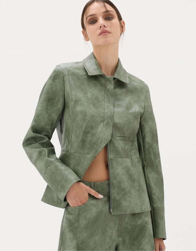 Muma World - Sage Tailored Leather Jacket