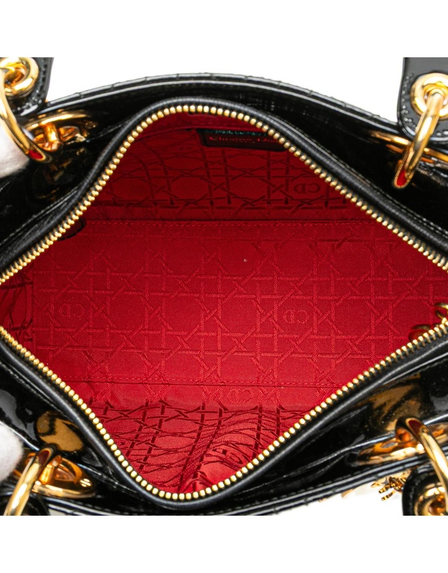 Dior - Pre-Loved Medium Patent Cannage Lady Dior