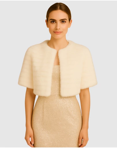 Honey and Beau - Casablanca Faux Fur Cape