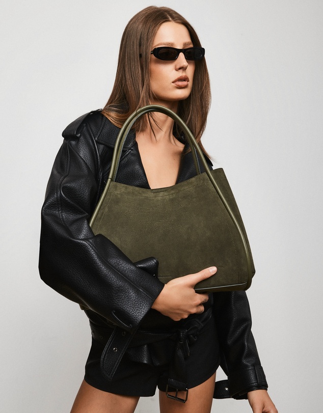 Nakedvice - The Nyla Khaki Suede Bag