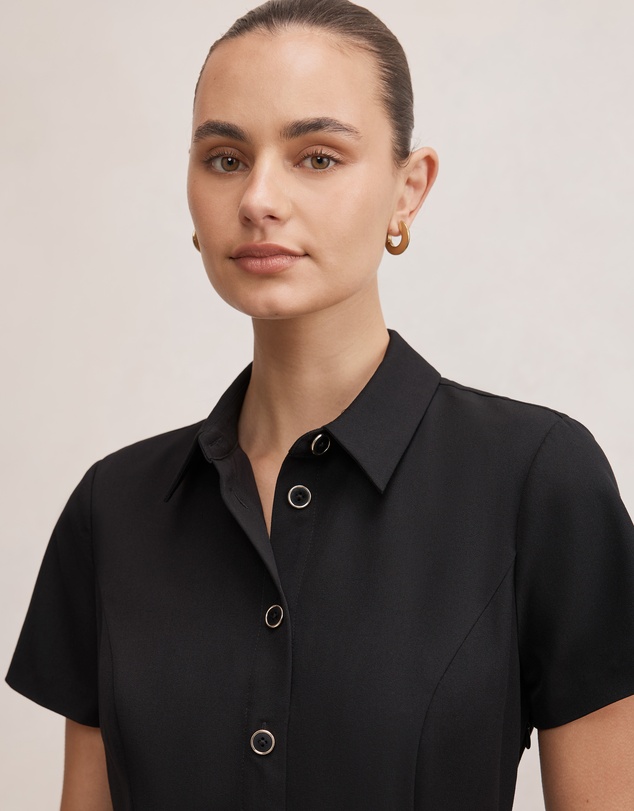 Forever New - Gigi Pleated Button Down Mini Dress
