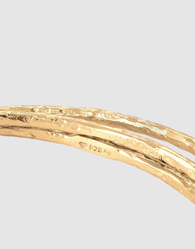 Elli Jewelry - Bangle Trio 925 Sterling Silver Gold-Plated