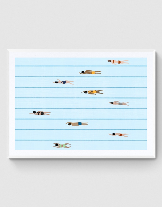 Inka Arthouse - Pool Swimmers Art Print