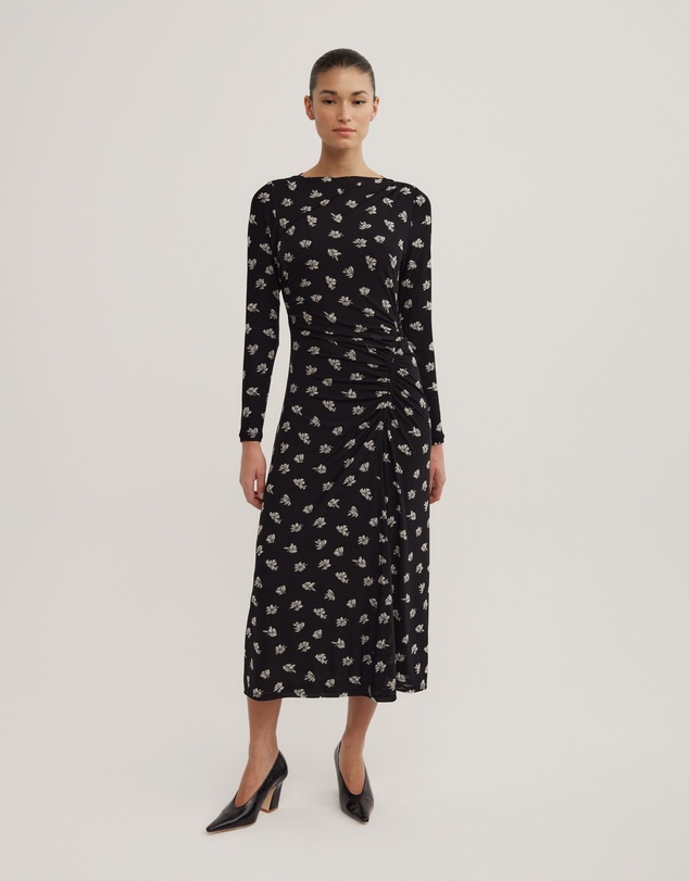 Witchery - Long Sleeve Ruched Mesh Dress