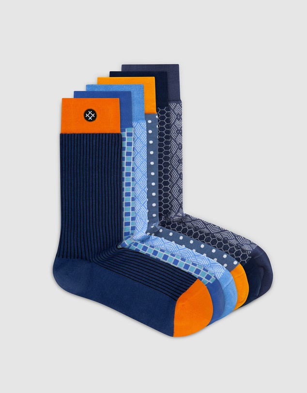 Sockdaily - Marble 6 Pack Crew Socks