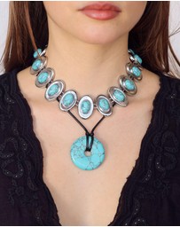 Petit Moments - Stone Disc Corded Necklace