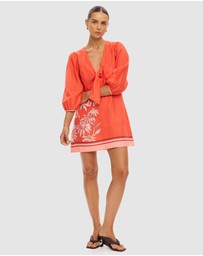 KIVARI - Ruby Tie Front Mini Dress