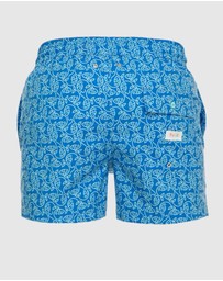 Tolu Australia - Boardshorts with Pale Blue Fishes