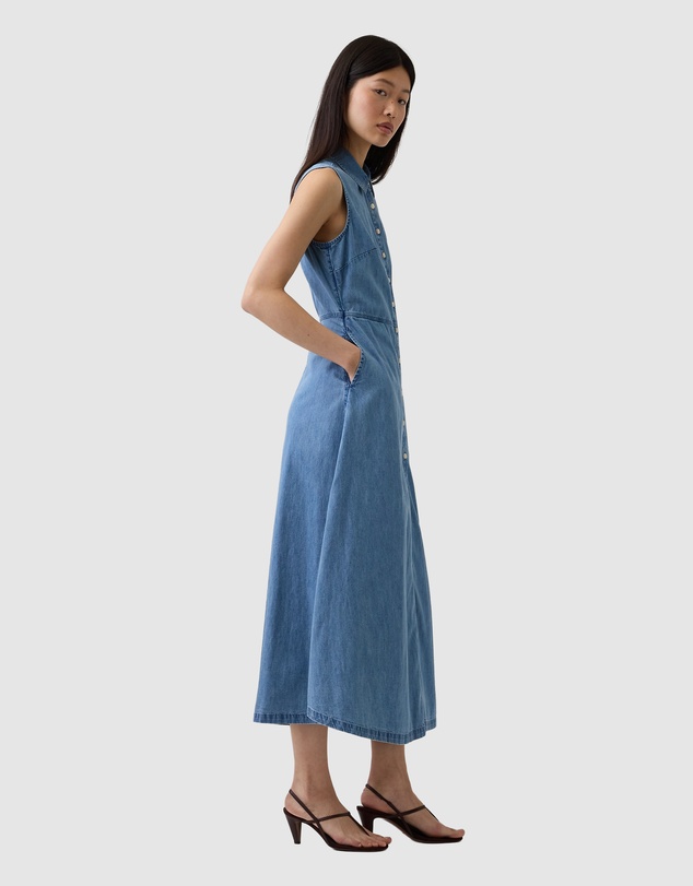 GAP - SL Denim Maxi Shirtdress Med Koda