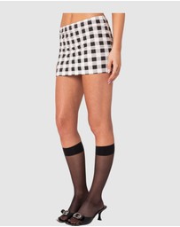 EDIKTED - Junie Gingham Printed Mini Skirt