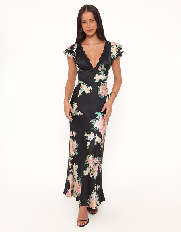Petal & Pup - Arella Maxi Dress - Black Floral