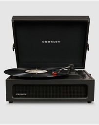 Crosley - Crosley Voyager Bluetooth Portable Turntable + Crosley Turntable Stand Bundle - Black