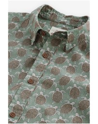 NEXT - Linen Blend Printed Short Sleeve Shirt