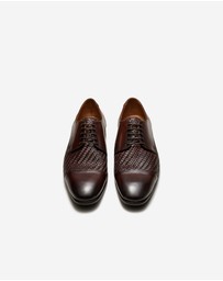 Calibre - Leather Weave Derby Tan Dark