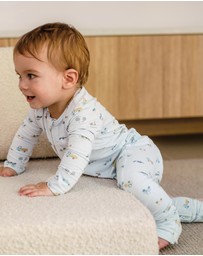 Kynd Baby - Day Or Night Onesie in Blue Haze Cars