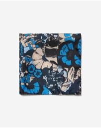 Calibre - Azure Blossoms Pocket Square Blue Combo