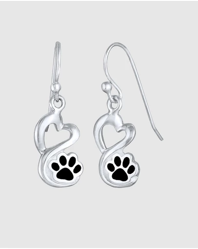 Elli Jewelry - Earrings Hanger Heart Enamel 925 Sterling Silver