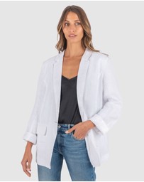 CAMIXA - Jackie Oversized Linen Blazer Jacket