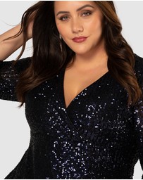 Pink Dusk by Curve Project - Are You Jelly Sequin Dress